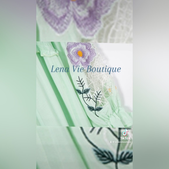 Summer Island Daisy Blooms Floral Embroidered Cotton Maxi Dress - Picture 8 of 14